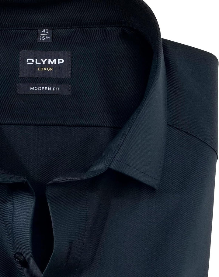 OLYMP Luxor comfort fit Hemd Langarm Karo 37 Nachtblau 14, 37 Nachtblau 14