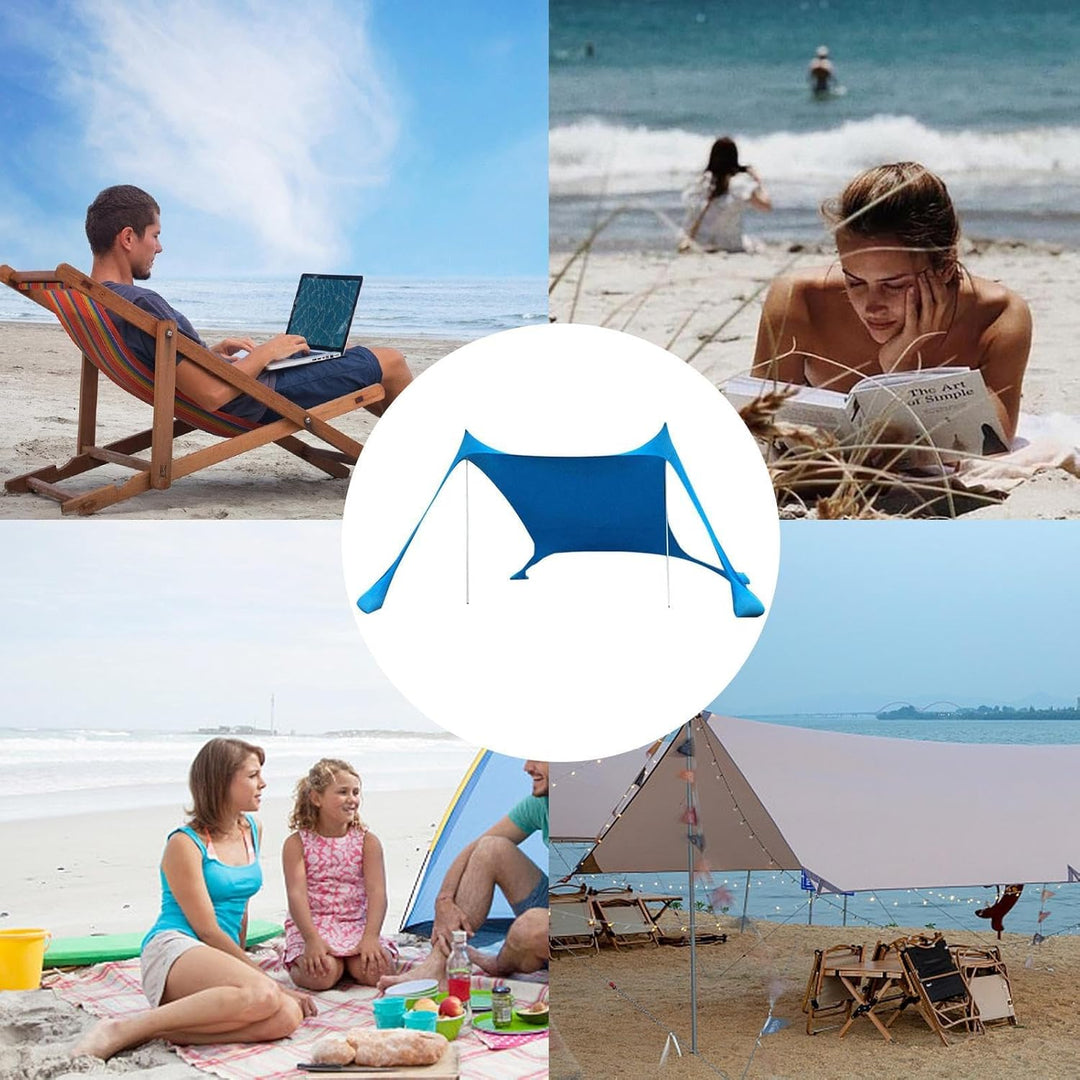 Beach Strandzelt | Sonnenschutz Strand Sonnensegel Aus Lycra | UPF 50+ Strandmuschel Mit Überdachung