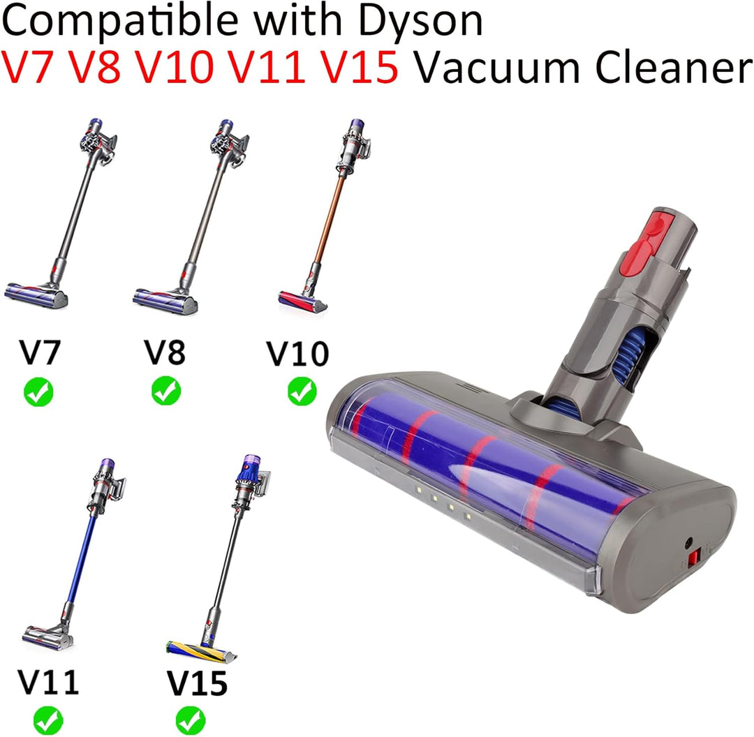 WEILE Ersatz Soft Roller Aufsatz Weiche-Reinigungsbürste Kopf Bodenbürste Zubehör für Dyson V7 V8 V1