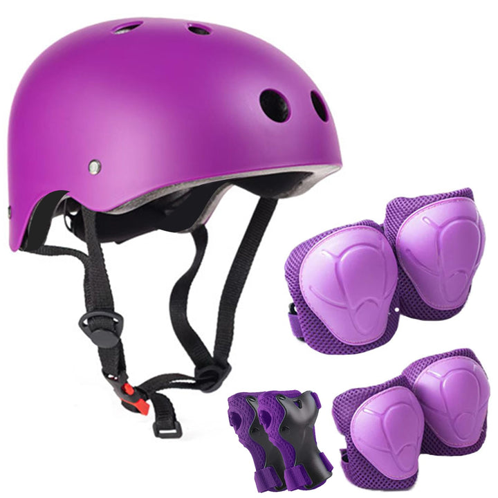 Knieschoner Kinder mit Helm, Schonerset Kinder Helm 3–9 Jahren, Knieschützer Inliner Kinder Schutzau