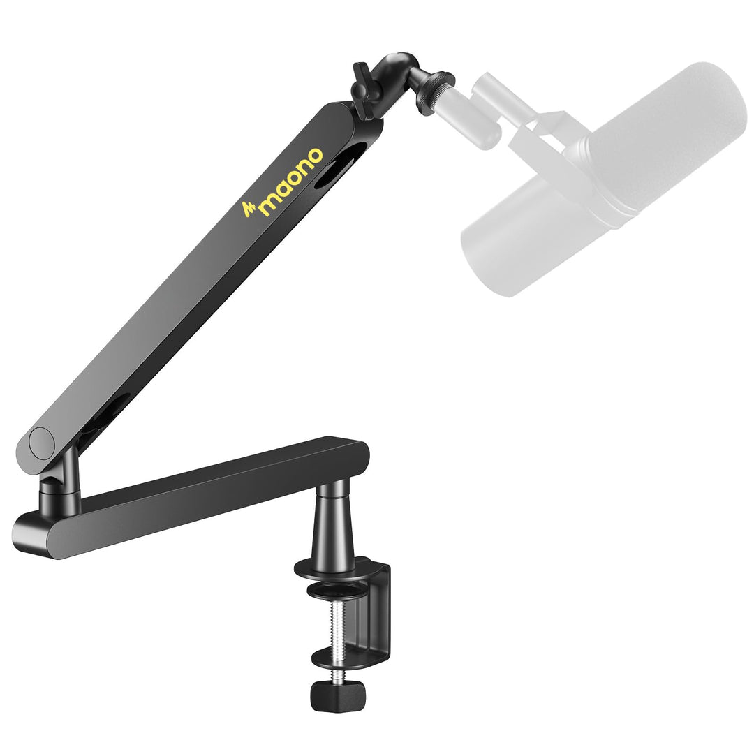 MAONO Mikrofon Arm – Low Profile Mic Arm mit Kabelkanälen für aufgeräumten Arbeitsplatz. Mit Tischkl