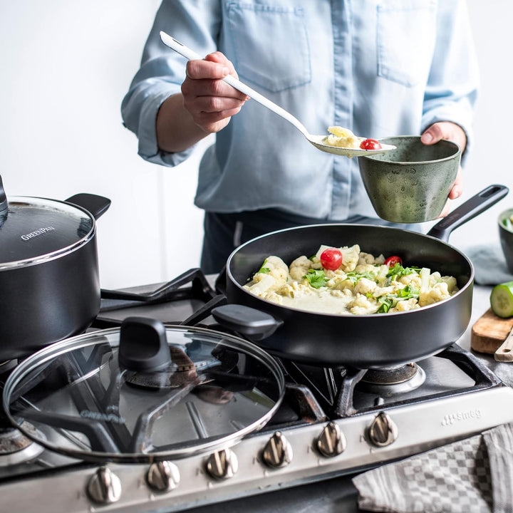 GreenPan Memphis Schmorpfanne (28 cm/4,2 L), gesunde keramische Antihaftbeschichtung, PFAS-frei, ind