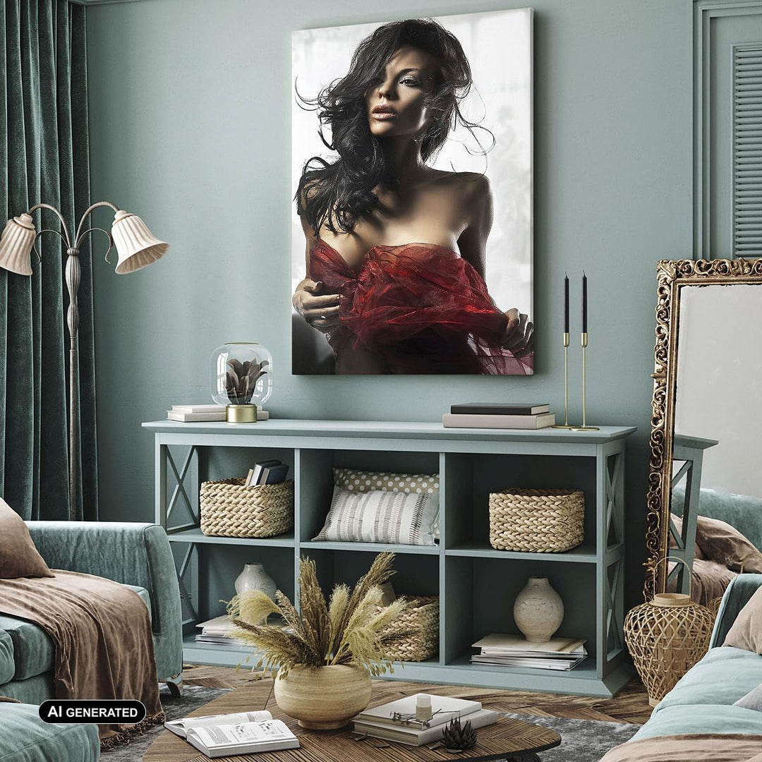 Bilder auf Leinwand Schönheit Körper Kleid Eleganz Leinwandbild mit Rahmen 45x80cm Wandbilder Dekora