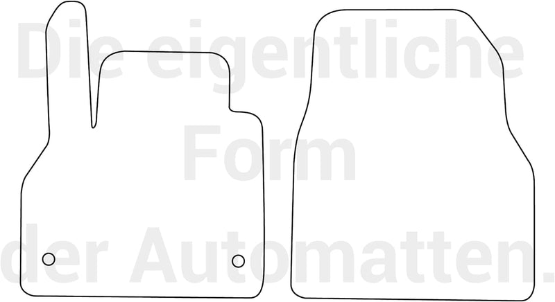 moto-MOLTICO Fussmatten Auto Velours Autoteppiche Schwarz Automatten Set 2-teilig passend für Merced