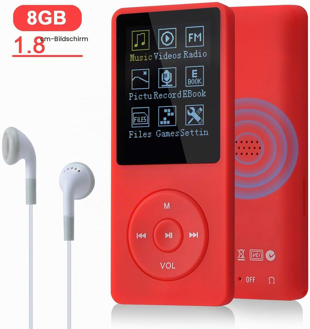 8GB Tragbare MP3 Musik Player, Support bis zu 64GB SD Speicherkarte, Lossless Sound HiFi MP3 Player,