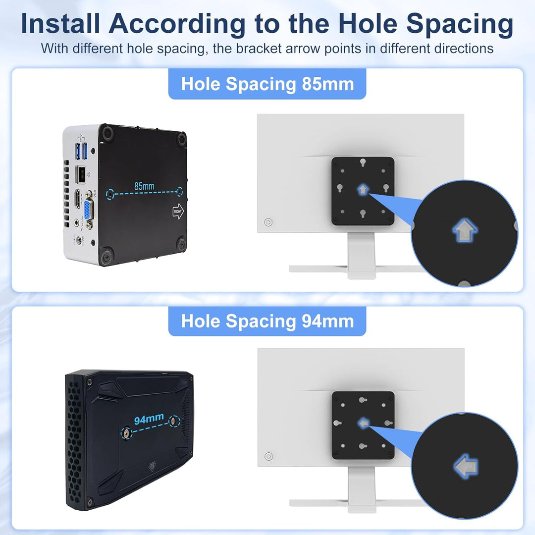 2-Packungen Adapterplatte Kompatibel mit Intel NUC Gen 13 12 11 10 8 7 6 5 Wand Schreibtisch und Mon