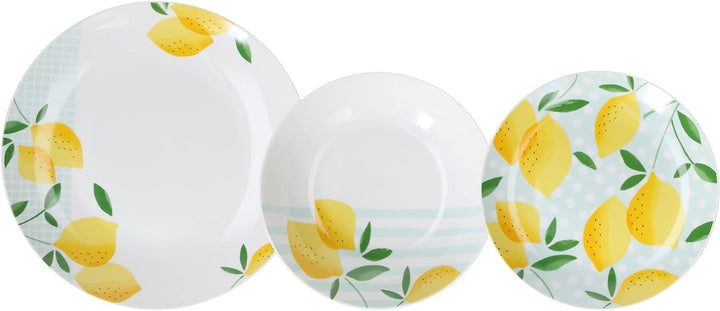 Tognana Panarea, Tellerservice für 6 Personen, 18 Stück, Porzellan, mehrfarbig