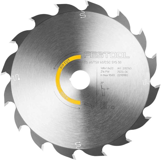 Festool Kreissägeblatt HW 168x1,8x20 PW16 WOOD RIP CUT