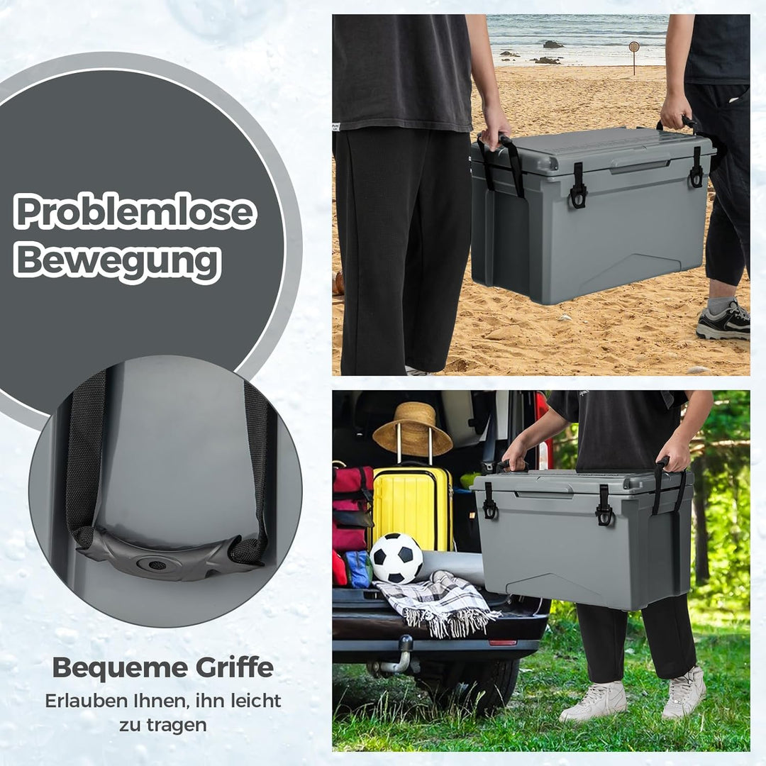 COSTWAY 47L Isolierbox Kühlbox tragbar, Wärmebehälter mit Flaschenöffner und Abflusssystem, Thermobo