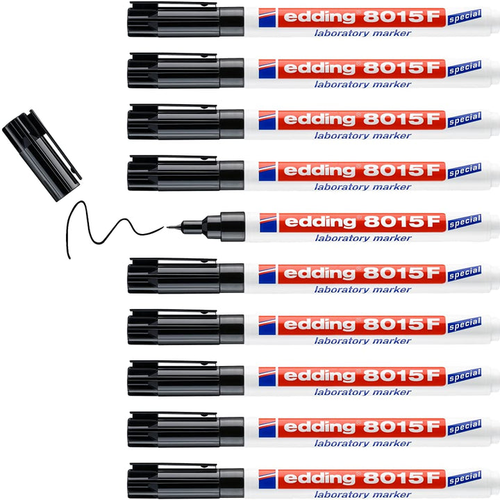 edding 8015 F Labormarkierer - schwarz - 1 Stift - Rundspitze 0,75 mm - ideal für extra feine Beschr