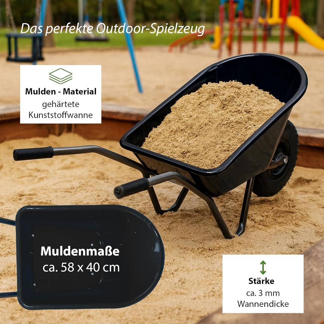 TRUTZHOLM Kinderschubkarre Uni 40 kg Traglast 3,6 kg Stahl Kunststoff Vollgummirad Schiebkarre Garte