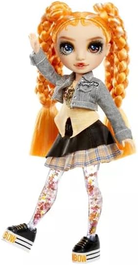 Rainbow High Sparkle and Shine - Clementine (Orange) - 28 cm Modepuppe mit flüssigem Glitter in den