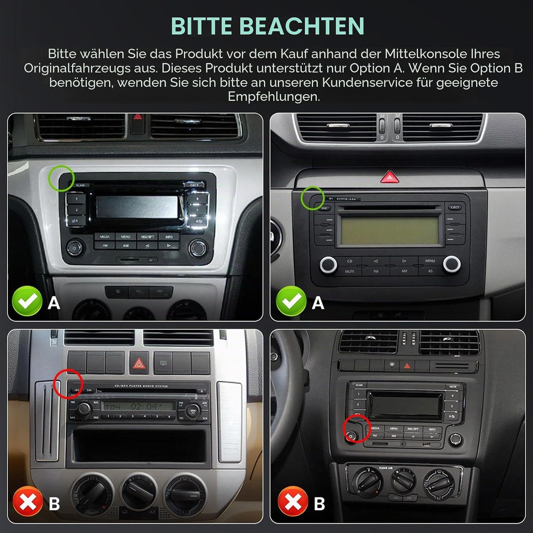 Hikity 8 Core/6+128G Android 15 Autoradio für VW Golf 5 6 Tiguan Caddy Polo Touran mit Wireless CarP