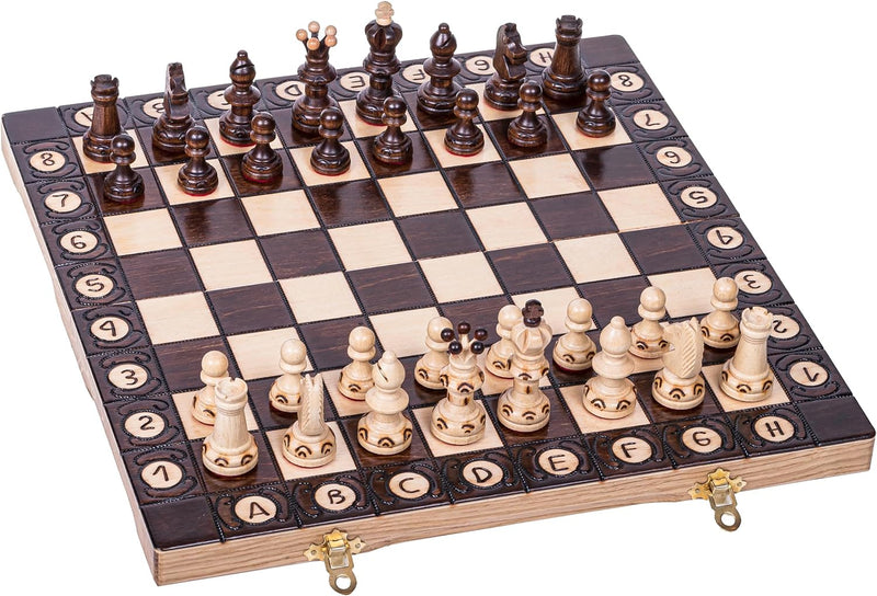 Square - Schach Schachspiel - AMBASADOR Mini - 35 x 35 cm - Schachfiguren & Schachbrett aus