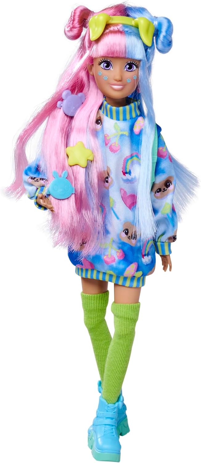 Simba 105953974 - Kawaii Hi Ankleidepuppe Mia (26 cm) - bewegliche Modepuppe zum Frisieren und Style
