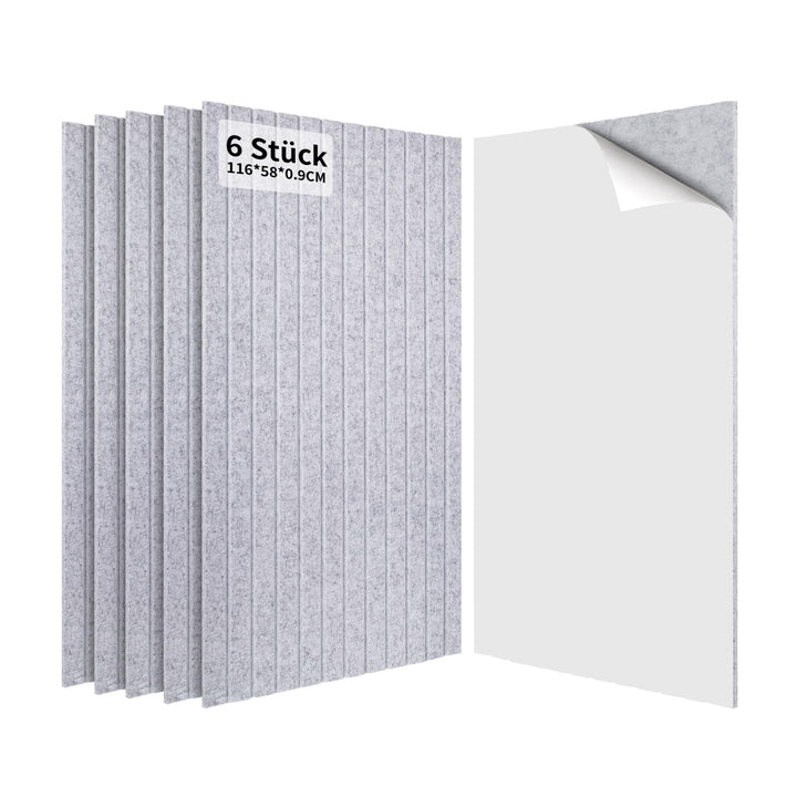 Akustikplatten Selbstklebend 6 Stück, 116x58x0,9cm Akustikpaneele Wandpaneele, 4,04㎡ Schallabsorberu
