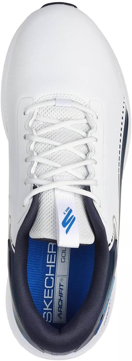 Skechers Max Fairway 3 Arch Fit Herren-Golfschuhe ohne Spikes 40 EU Weiss Marineblau, 40 EU Weiß