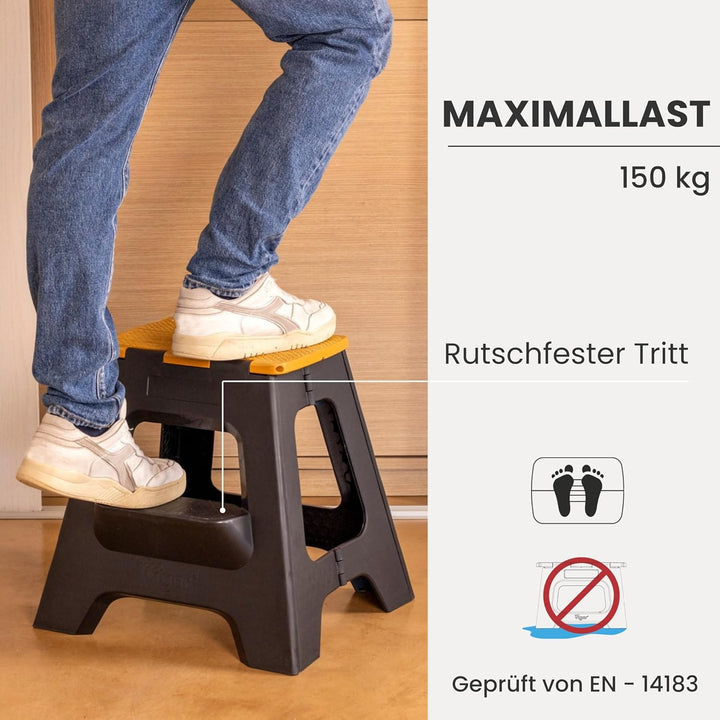 Vigar Compact Step Stool Foldable, Step Stools for Adults, Two-Step Stool, 16-inch, Lightweight Stoo