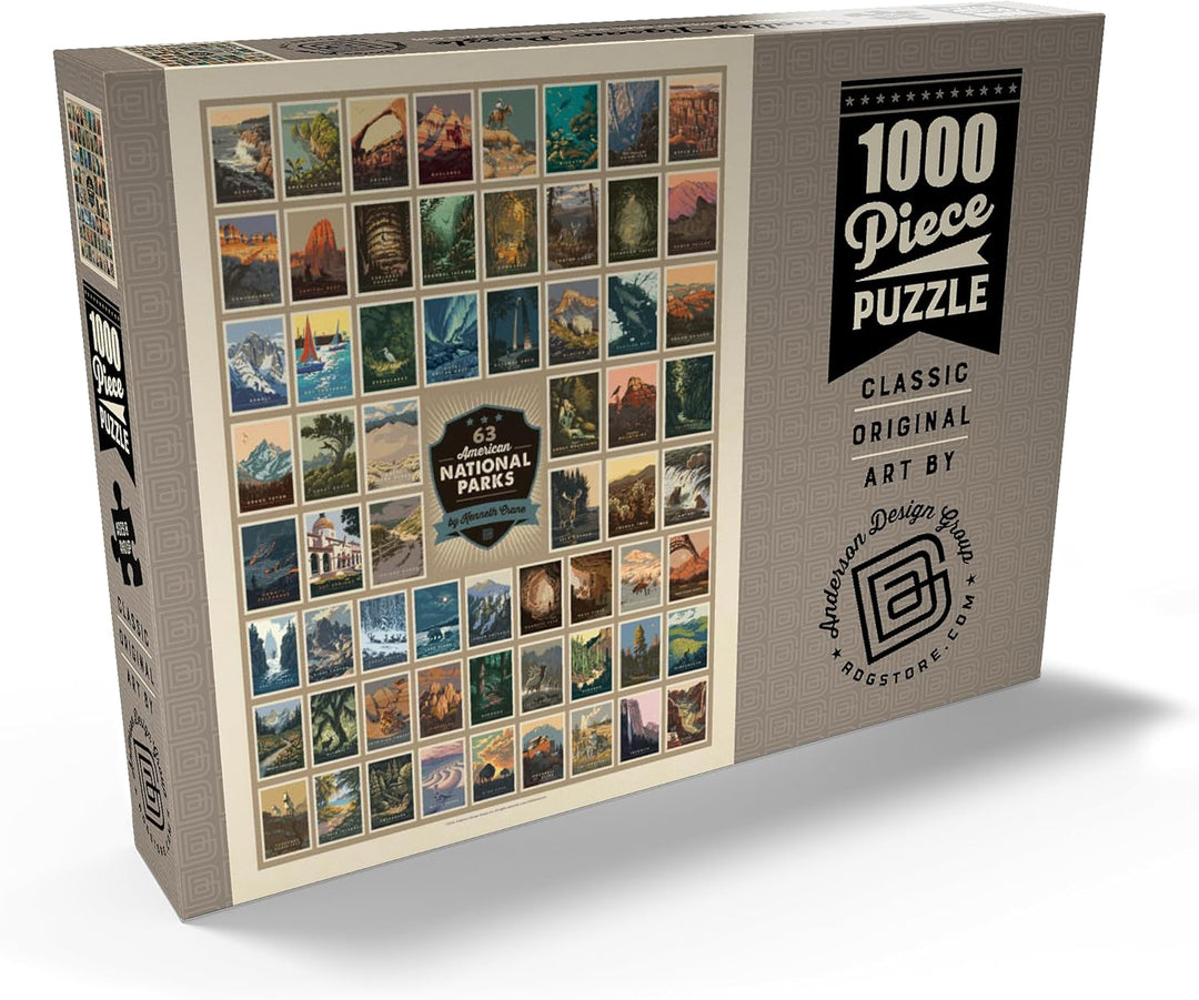 63 American National Parks: by Kenneth Crane - Premium 1000 Teile Puzzle - MyPuzzle Sonderkollektion