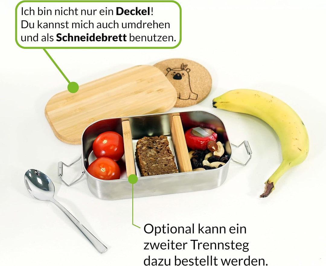 Vesperdose Kindergarten, Brotdosen mit Trennfächern für Kinder, Knäckebrotdose mit Unterteilung, Jau