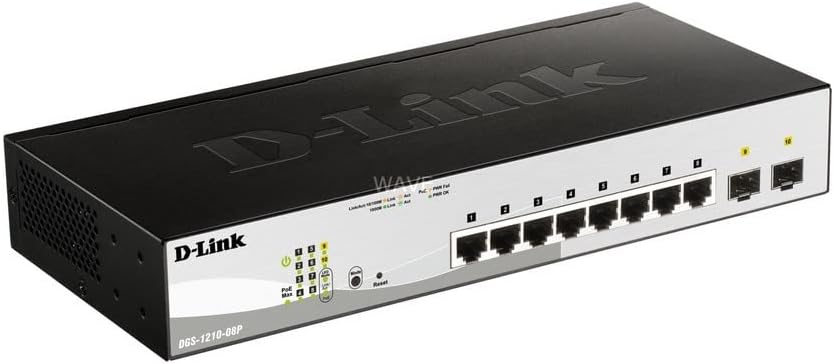 D-Link DGS-1210-08P Gigabit Smart Switch (8-Port, 2x SFP, 20 Gbit/s Schaltleistung) 10 Port|8x1G PoE