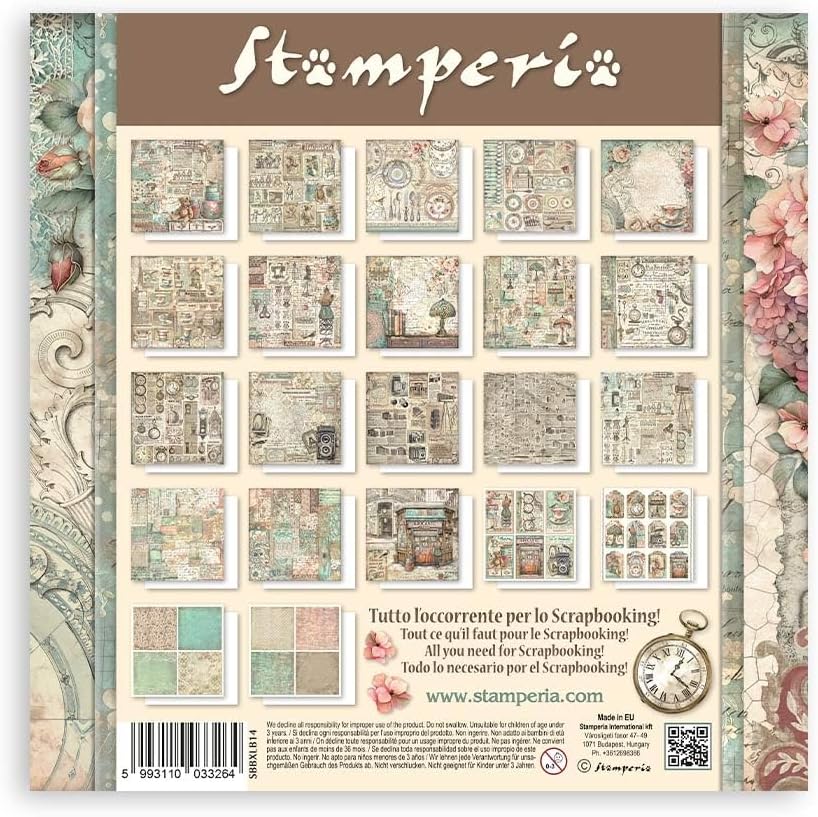 Stamperia - Scrapbook Paper Pad for Scrapbooking, Albums, Card Making, Bullet Journalling and More,