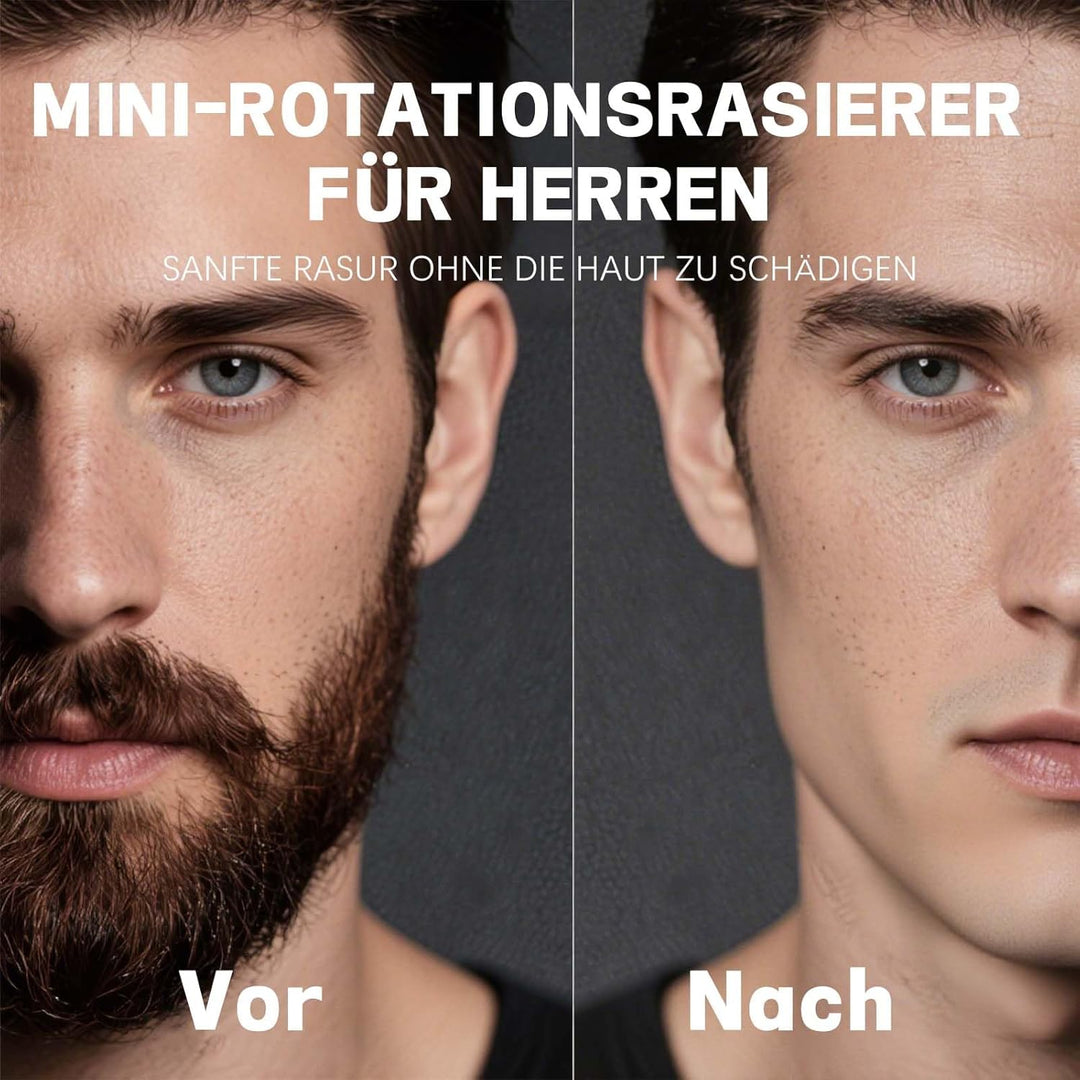 VGR 344 Mini Rasierer Herren, Elektrorasierer Herren mit Magnetischen Doppelrotationsköpfen für Einf