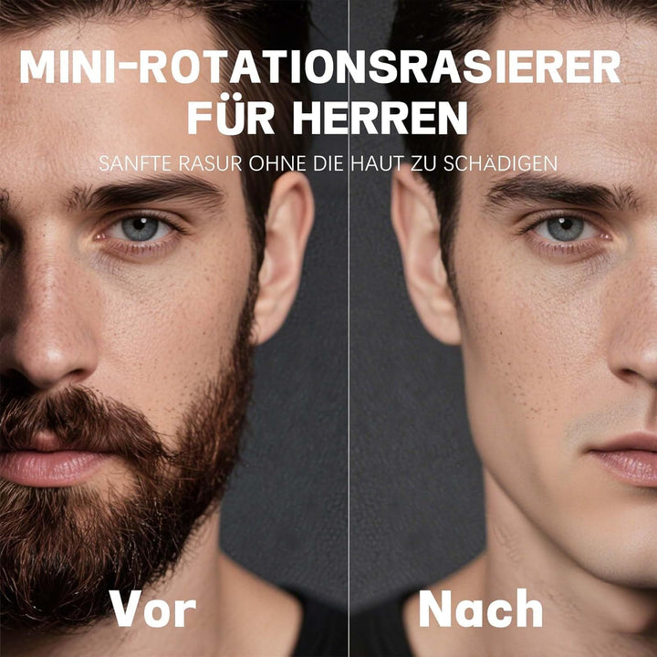 VGR 344 Mini Rasierer Herren, Elektrorasierer Herren mit Magnetischen Doppelrotationsköpfen für Einf