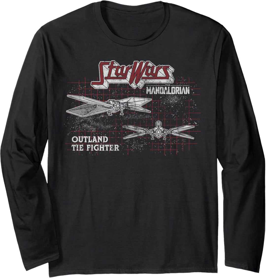 Star Wars The Mandalorian Outland Tie Fighter Schematic Langarmshirt