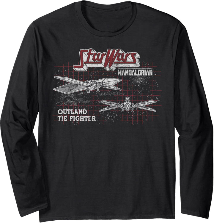 Star Wars The Mandalorian Outland Tie Fighter Schematic Langarmshirt