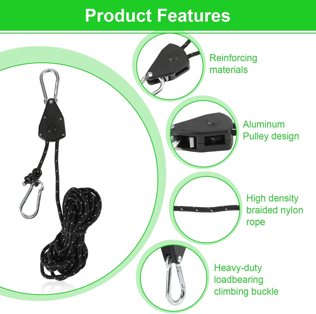 6 Stück 4mm Abspannseile mit Seilspanner, 4M Reflektierende Abspannseile, Einstellbare Seilratsche m