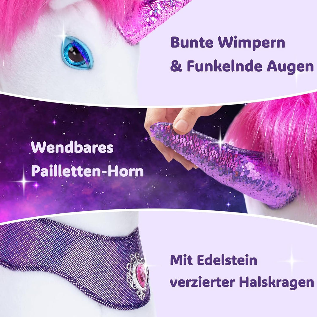 PonyCycle Fortschrittlich Modell Y Einhorn Reitpferd Einhorn mit Magisches Geräusche für Kinder 4–7