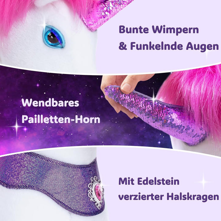 PonyCycle Fortschrittlich Modell Y Einhorn Reitpferd Einhorn mit Magisches Geräusche für Kinder 4–7