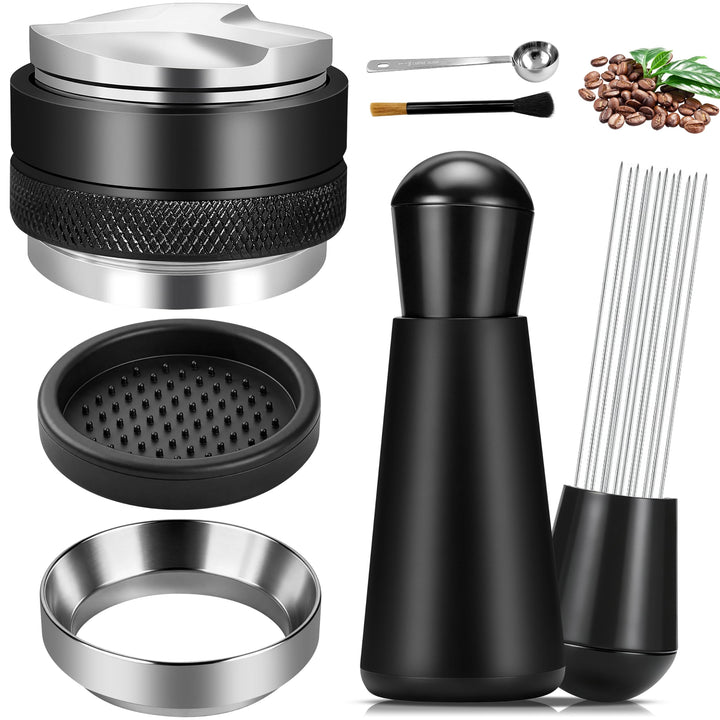 Coffee Distributor, Doppelköpfig Espresso Tamper Set 58 mm, 4 Stk