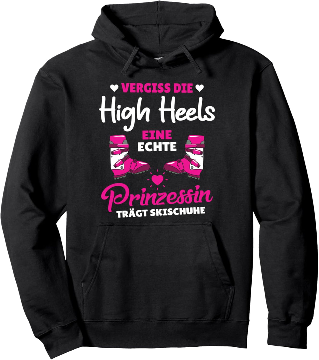 Eine echte Prinzessin trägt Skischuhe, S Pullover Hoodie