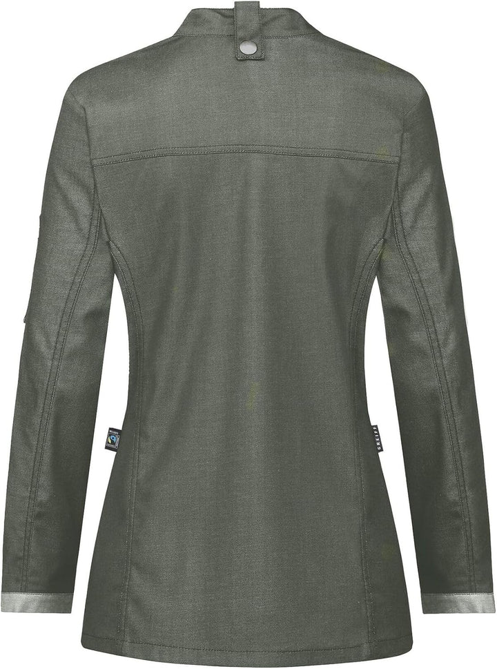Greiff Gastro Moda Cuisine Damen Kochjacke Bikerstyle Regular Grün XS, Gr&#xFC;n XS
