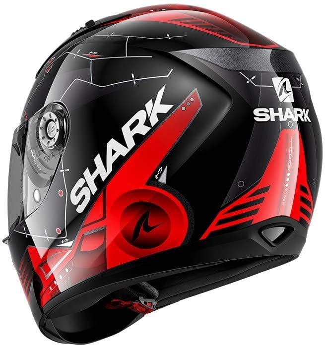 Shark Integralhelm RIDILL MECCA HE0537 KRS schwarz rot Sonnenblende Motorradhelm Schwarz/Rot XL, Sch
