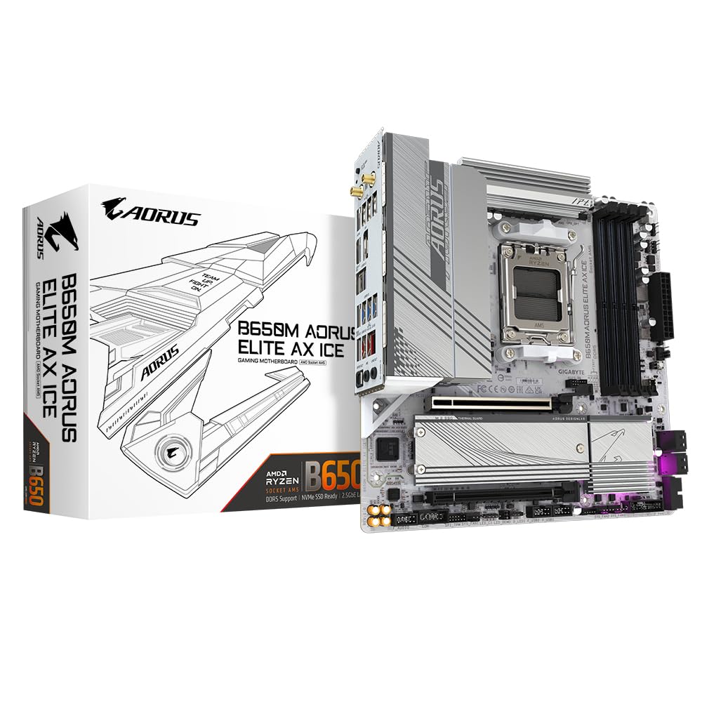 Aorus B650 AORUS Elite AX Ice (Sockel AM5/B650/DDR5/S-ATA 6Gb/s/Micro ATX)