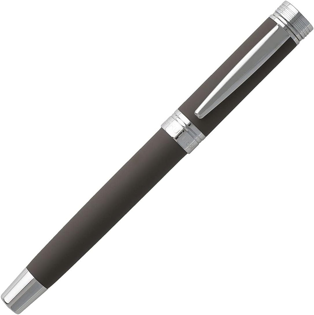 Cerruti 1881 Zoom Füllfederhalter aus Messing in der Farbe Silber-Schwarz, Länge: 14cm, NSG9142X