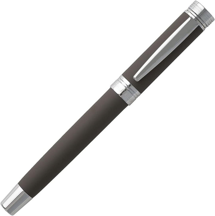 Cerruti 1881 Zoom Füllfederhalter aus Messing in der Farbe Silber-Schwarz, Länge: 14cm, NSG9142X