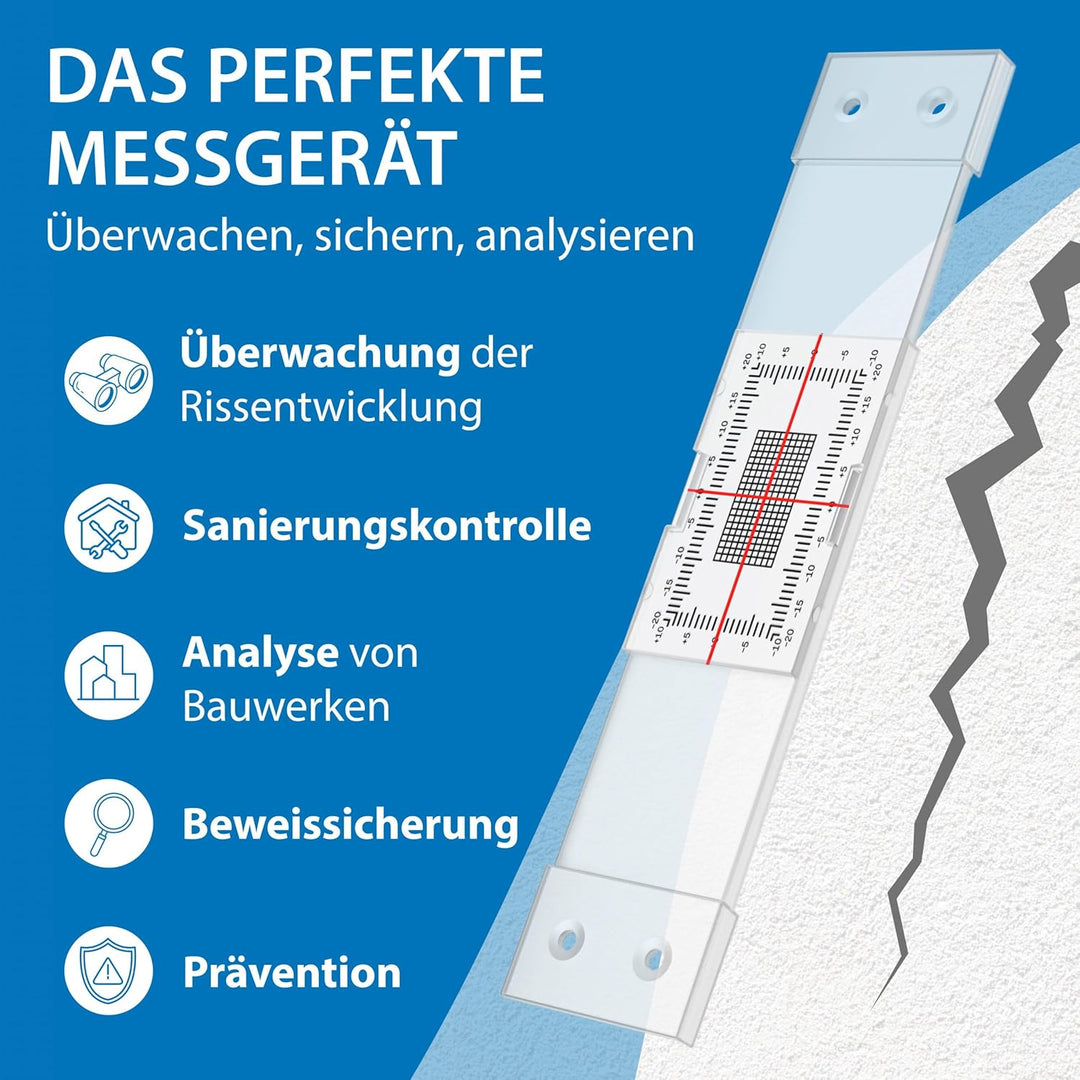 Sachverständigen-Zubehör Set Rissmonitor | Gutachter Ausrüstung | Wandschlitzmesser | Spaltmass Riss