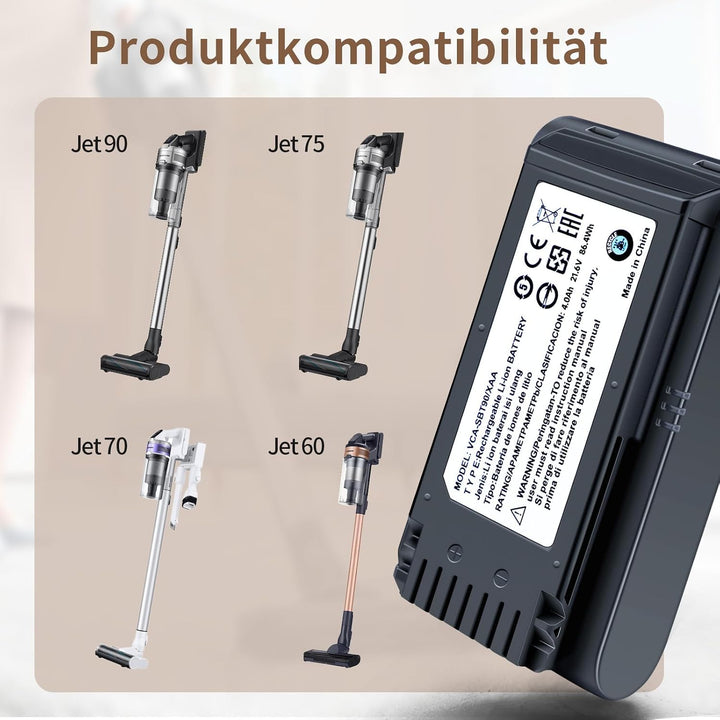 Ersatzakku 4.0Ah für Samsung Jet 60/65/70/75/75+/90/90+ Serie - VCA-SBT90
