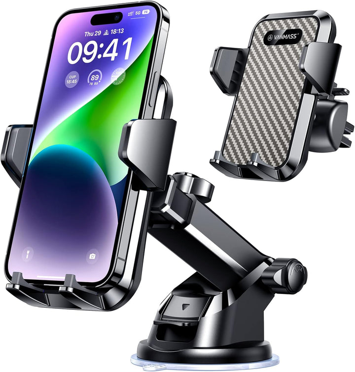 VANMASS Handyhalterung Auto Handyhalter fürs Auto 3 in 1 Kfz Handyhalterung Lüftung & Saugnapf Halte