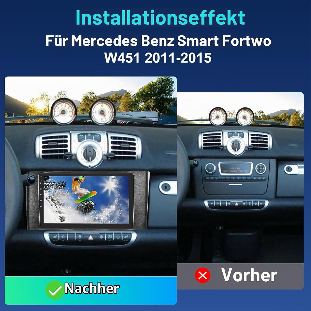 Android 15, 4G+64G 8-Kern CAMECHO Qualcomm Autoradio für Mercedes Benz Smart Fortwo W451 2011-2015 C