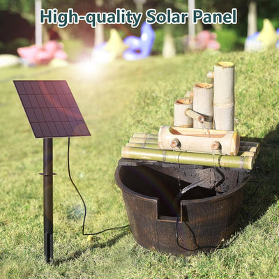 AISITIN DIY Solar Springbrunnen 3.5W, Upgrade Solar Teichpumpe mit 1.5m Wasserleitung und Feste Pfäh