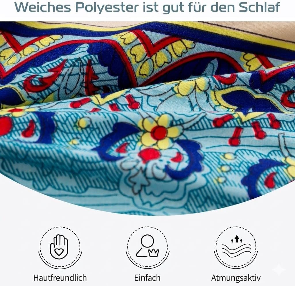 MAXYOYO Böhmische Retro Futon Matratze - Vintage Blumenmuster japanische Bodenmatratze - rollbar ver