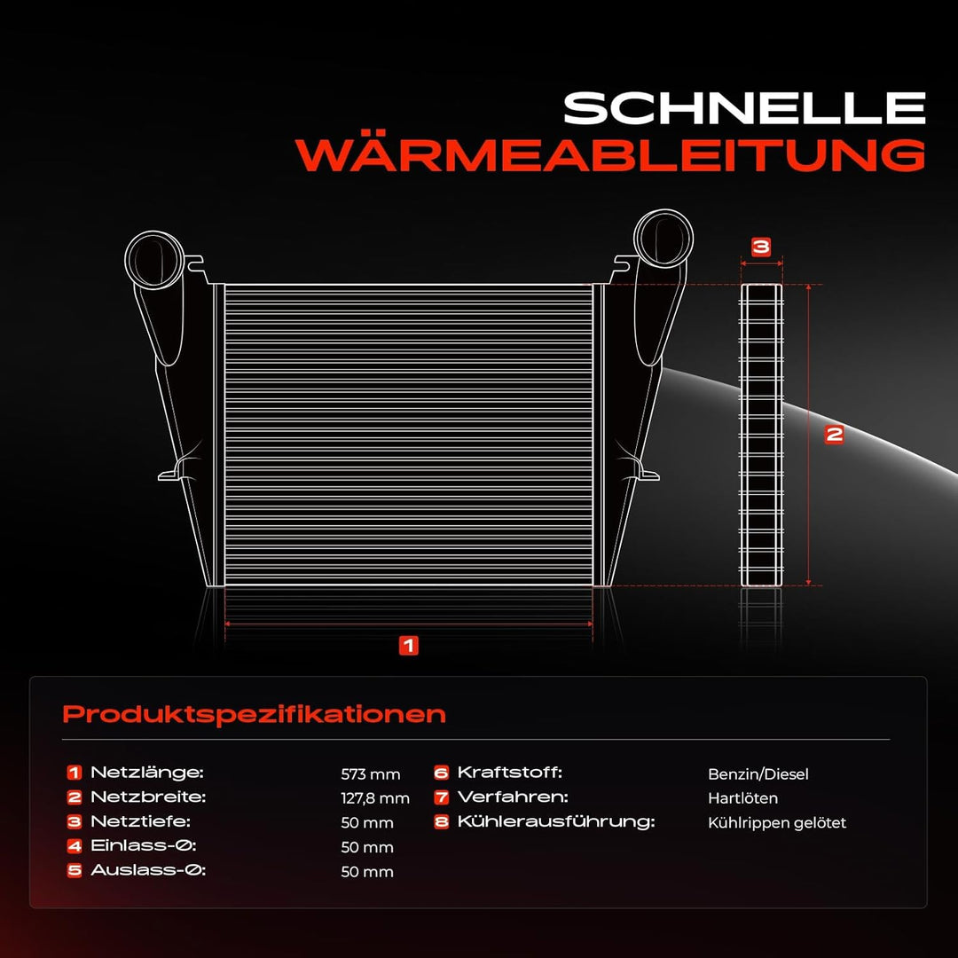 Frankberg Ladeluftkühler Turbokühler Kompatibel mit Giulietta Mito 500 595 695 Bravo II Doblo Cargo