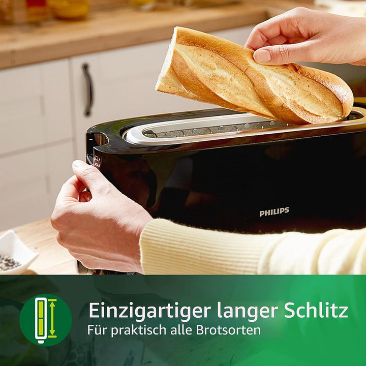 Philips HD2590/90 Gitter Broten Daily schwarz, 1 Schlitz Extra lange, Knopf Warmhalterost