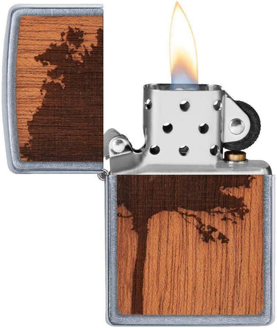 Zippo 49066 Classic Lighter-Woodchuck Lighter & Bottle Opener Gift Set, Sonstige, Silver, 13.5 cm Si