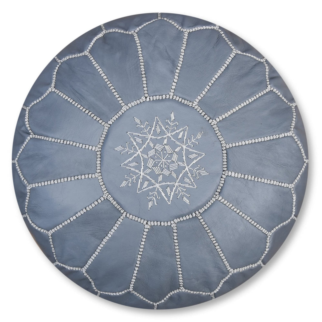 Poufs&Pillows Premium Echt Leder Pouf - Handgefertigt - gefüllt geliefert - Ottoman Sitzsack Fusshoc